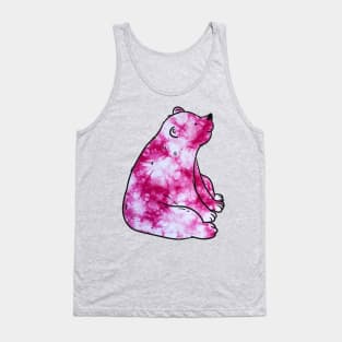 Pink Tie Dye Bear Tank Top